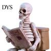 Gothic Desk Accessory Skeleton Sitting on Toilet Resin Figurine, Realistic Skull Tabletop Quirky Gift for Friends Ornament, Creative Halloween