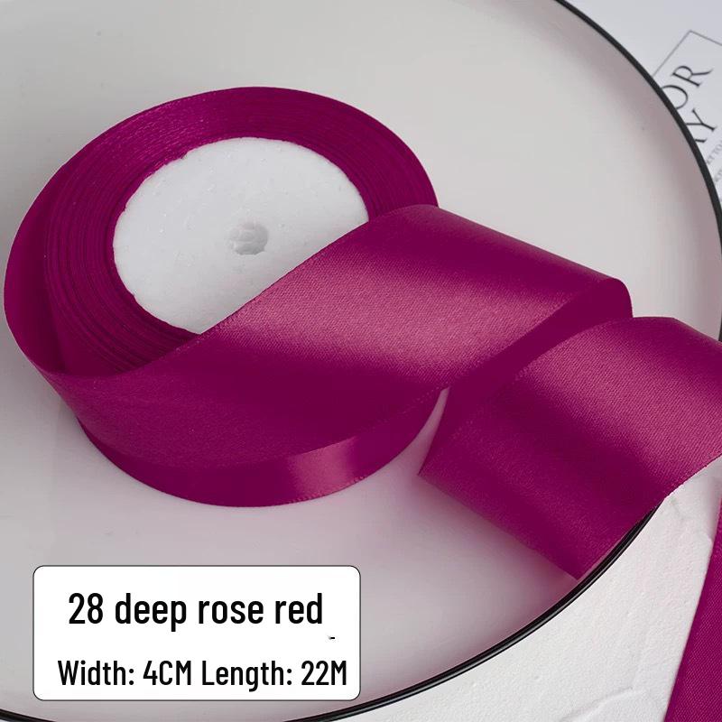 

4cm Colored Satin Ribbon for Handmade DIY Rose Flower, Bowknot, Woven Floral Art, and Gift Packaging