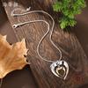 New hollow two-color love snake bone chain pendant, women's fashion high-end glossy heart-shaped neck chain