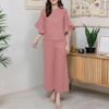 ZANZEA Women Half Sleeve Blouse and Pants Casual Two Piece Suit Sets