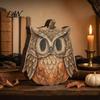 Decorative Wood Painting Art Halloween Wooden Ornaments, Distressed Pumpkin/Cat Decorations, Desktop & Wall Durable Tabletop Decors for Autumn Harvest