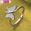 Bague papillon en argent Sterling 925, bijoux en Zircon AAA
