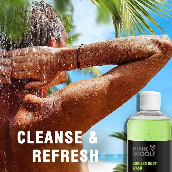 Pink Woolf Cooling Body Wash Gel, Green Tea And Mint For Hydrating & Nourishing Gel For Soft Skin, Paraben & Sulphate Free - 300ml (Pack Of 1)