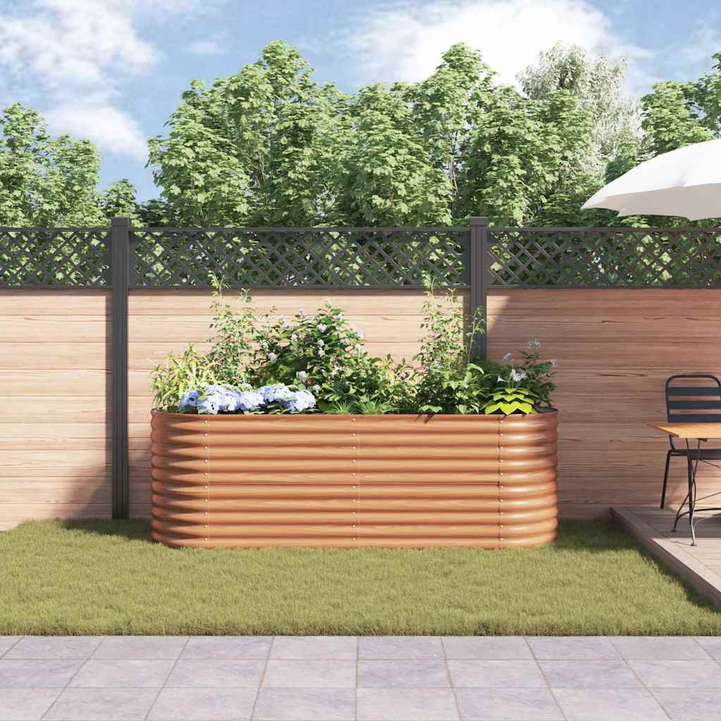 Elevated Planter Box Brown 240 x 80 x 81 cm Steel