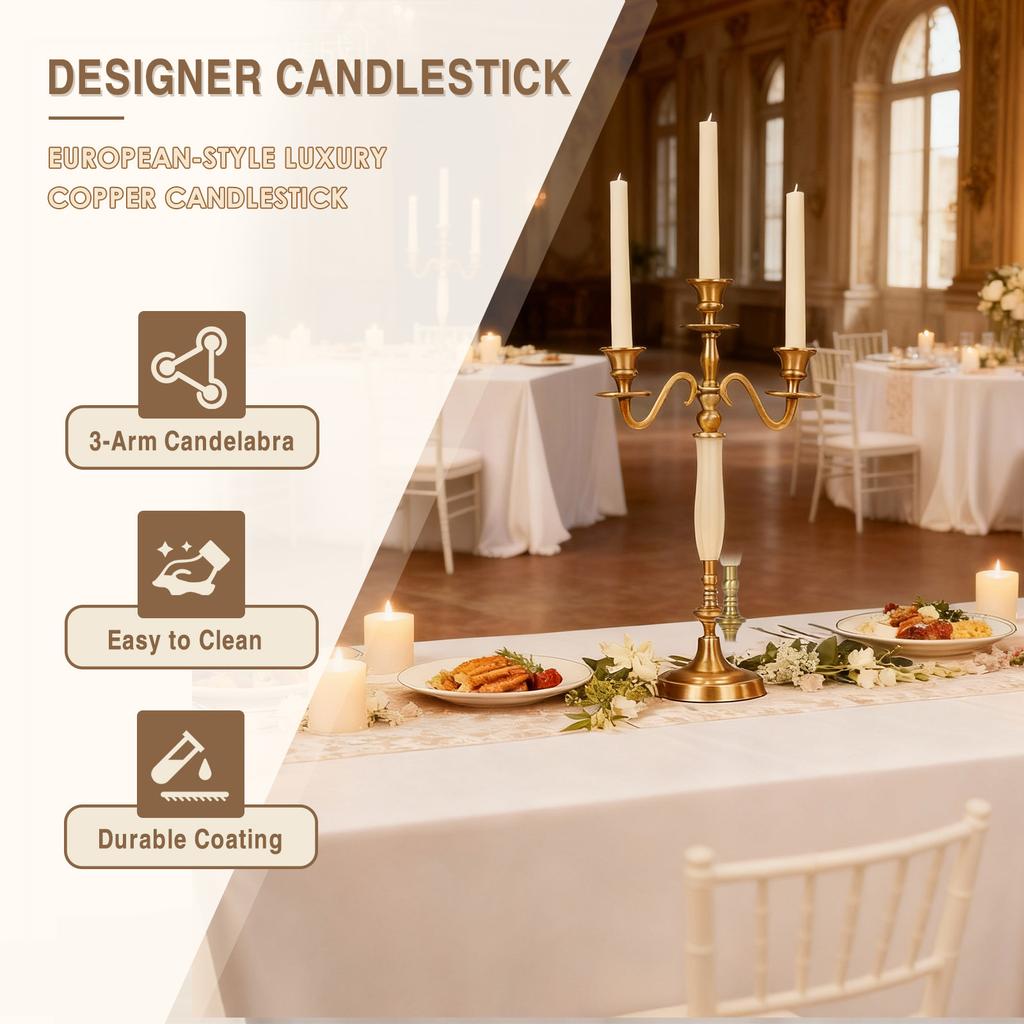 3/5 Arms Metal Taper Candle Holders Candlestick Holders Vintage Modern Decorative Centerpiece Candlestick Holders for Table Gift