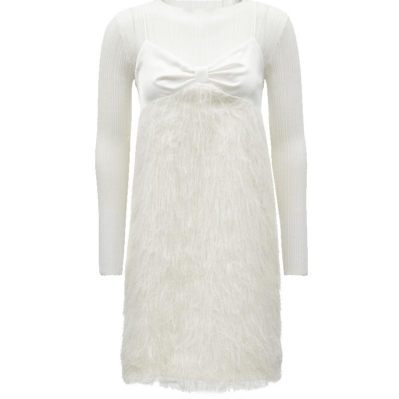 

ONLY Women s Commuter V-Neck Knit Mini Dress L