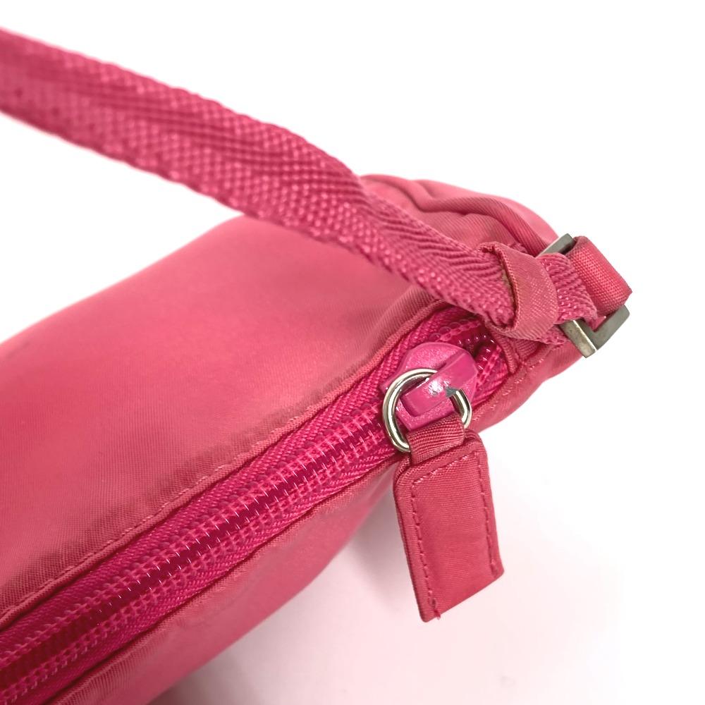 PRADA MV633 Triangle Logo Plate Hand Bag Accessory Pouch Shoulder Bag Pink