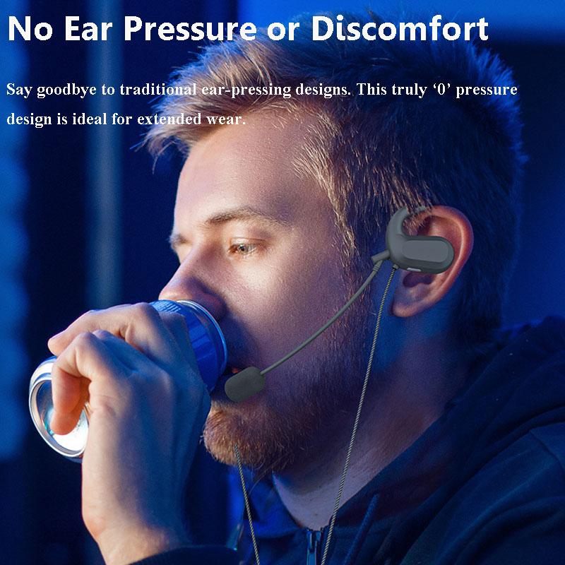 USB Open Ear Headphones Directional Transmission Wired Computer Gaming Headset Plug and Play Hifi Sound Music Earphone Dual Mic