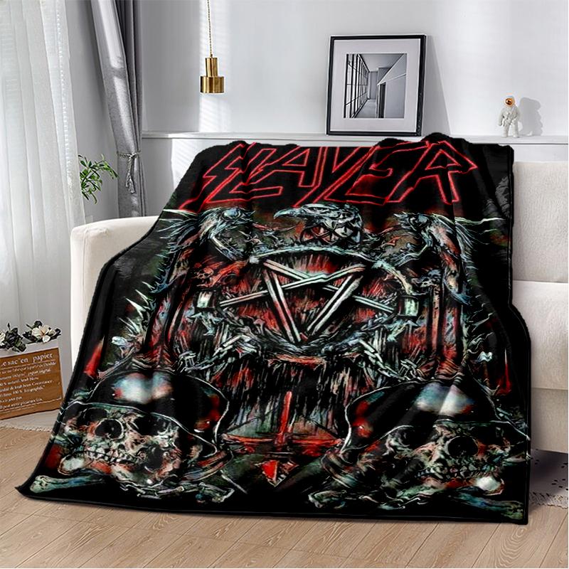 2025 New Style Slayer Heavy Metal Band Sign Blanket,Soft Throw Blanket for Home Bedroom Bed Sofa Travel Cover Kid Gift
