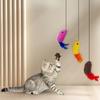 New Sound-sounding Mouse and Cat Hanging Door Toy Swing Cat Playmaker with Butterfly Elastic Rope Chirping Mouse