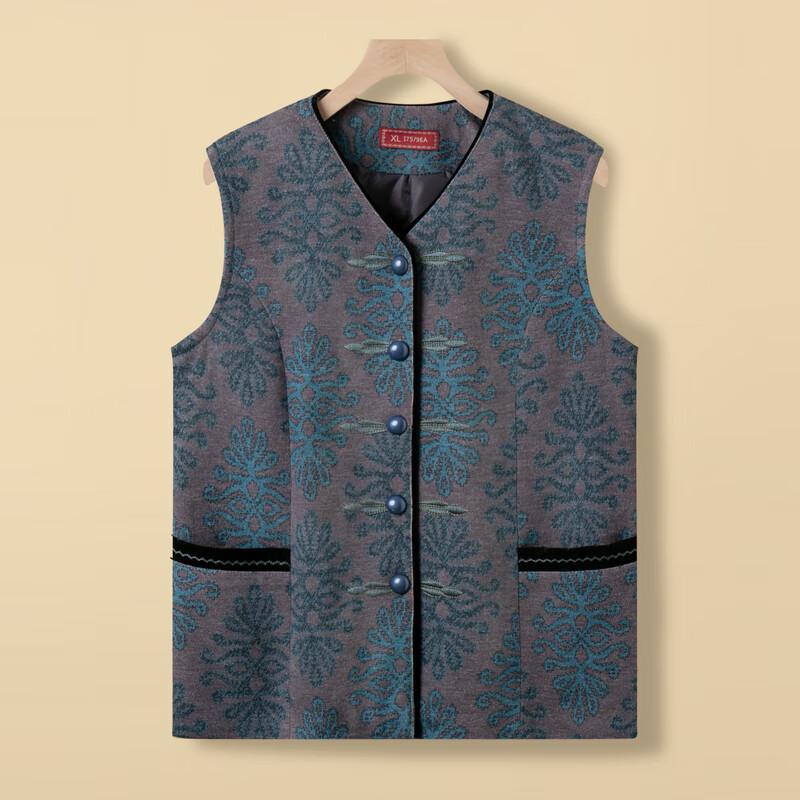 Elderly Women's V-Neck Spring Autumn Loose Vest