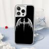 Demon Cool Hip-hop Pattern Design Phone Case for iPhone 16 15 14 13 12 11 Pro Max Sheepskin Silver-edged Protective Case