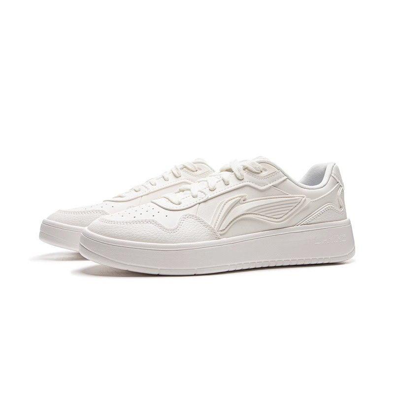 Li Ning Sycee Coverage Slip Resistant And Abrasion Resistant Low Top Skateboard Shoes Men's Mist White AGCV177-1
