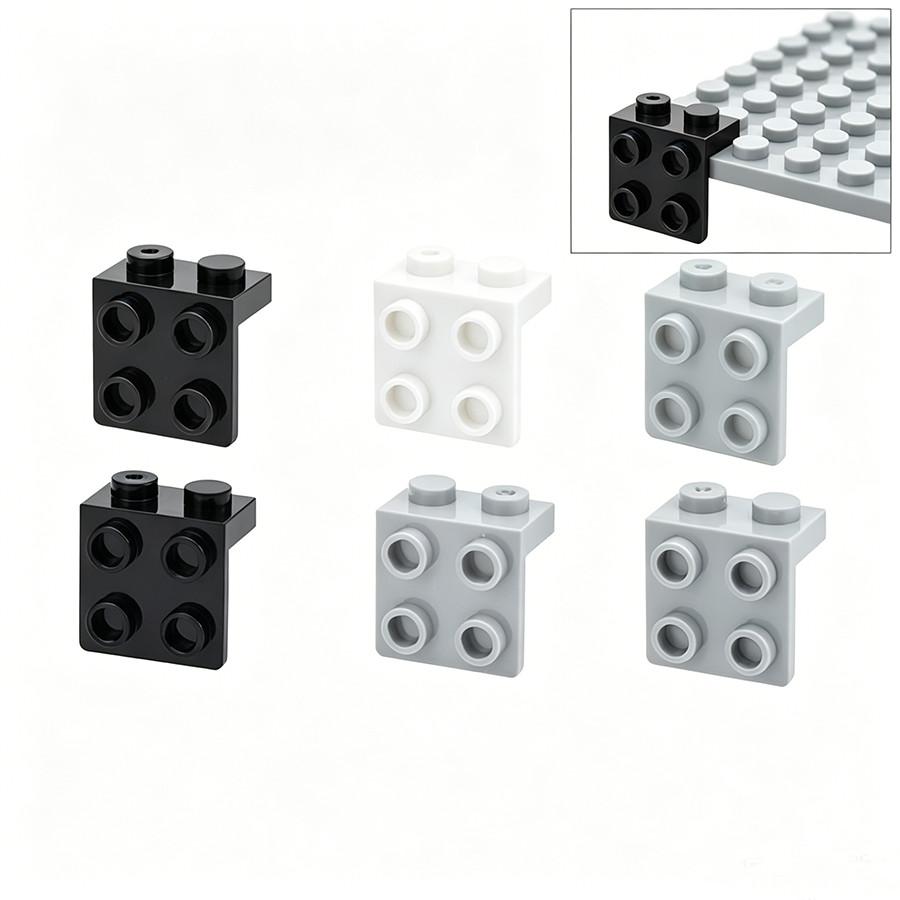 30pcs DIY Buiiding Block 1x2-2x2 Studs Bracket Bricks Accessories Compatible 21712 44728 Educational Creative Toys For Children
