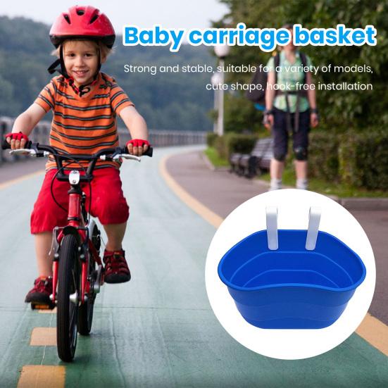 Bicycle Scooter Basket Large Capacity Bright Color Smooth Edge Strong Load-bearing Simple Installation Kids Bicycle Scooter Basket Storage