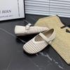 French Hollow Woven One-word Buckle Roman Sandals Women's 2025 New Round Head Flat Bottom Mary Jane Hole Shoes