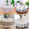 Round Tablecloth Pvc Waterproof Oilproof Dustproof For Home Kitchen Dinner Party Use
