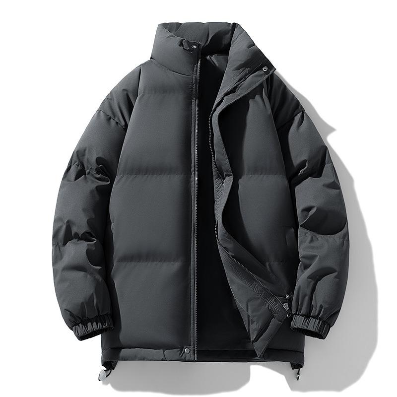Couple down cotton jacket men's winter loose casual versatile hooded bread jacket thickened warm cotton coat men