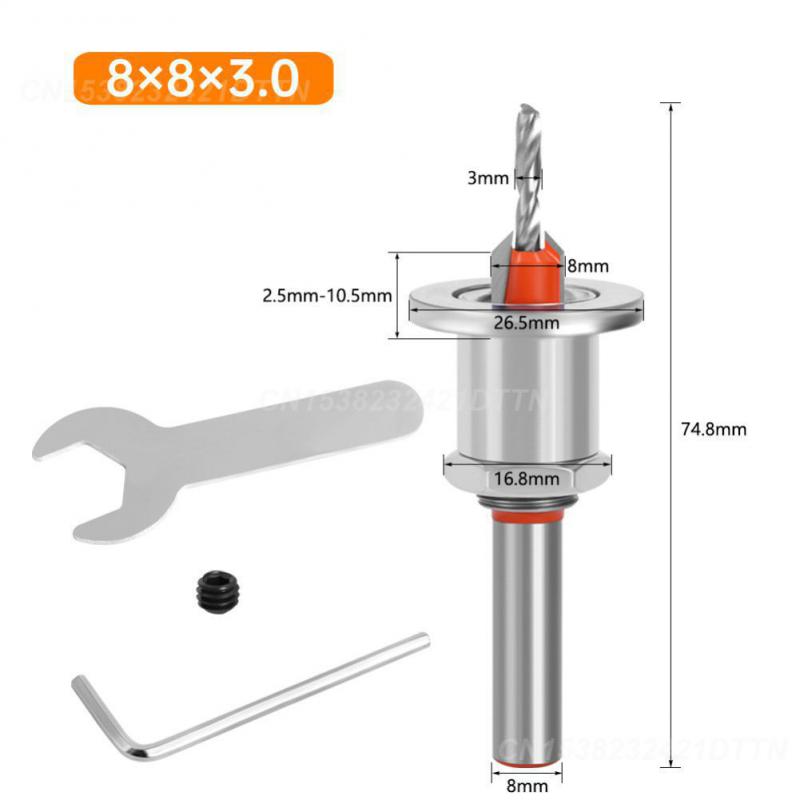 Bit Freză Bit Burghiu cu Șurub Găură 8/10mm Burghiu Frezor cu Alezor Scule și Gadgeturi Freză Demolare Coadă 2.8/3.0/3.2/3.5/4.0mm