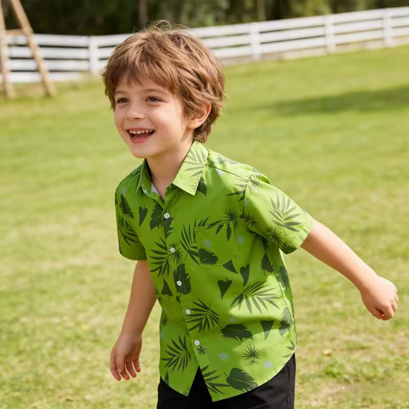 

2026 Summer Children Boy Girls Cosplay Green Cartoon Nick Fox 3D Short Sleeve Shirts Casual Shirt Cosplay Clothing 160 зелений