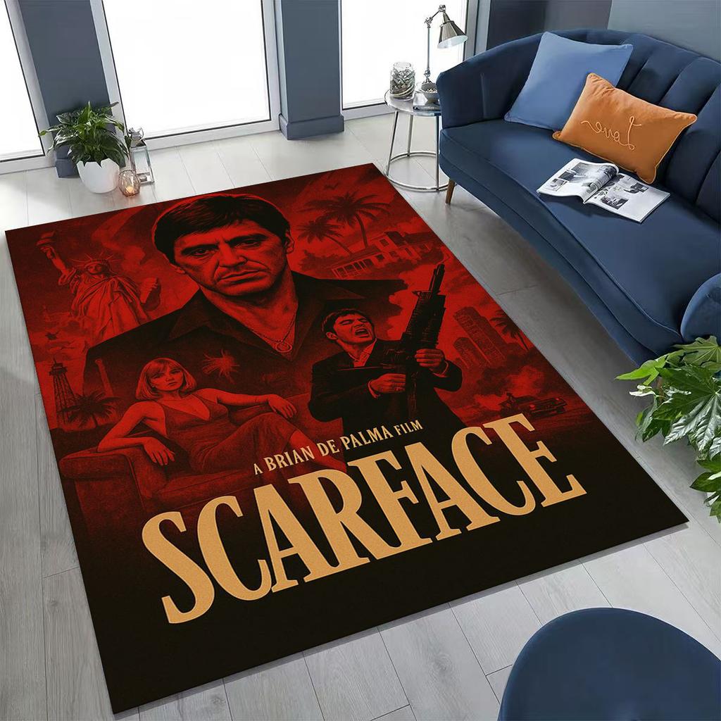 Classic Scarface Tony Montana Movie Art Carpet Rug for Bedroom Living Room Sofa Home Doormat Decor,Large Kids Non-slip Floor Mat