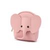 Charming Faux Leather Elephant Coin Purse Mini Wallet with Keyring for Women, Cartoon Style Portable Storage Bags