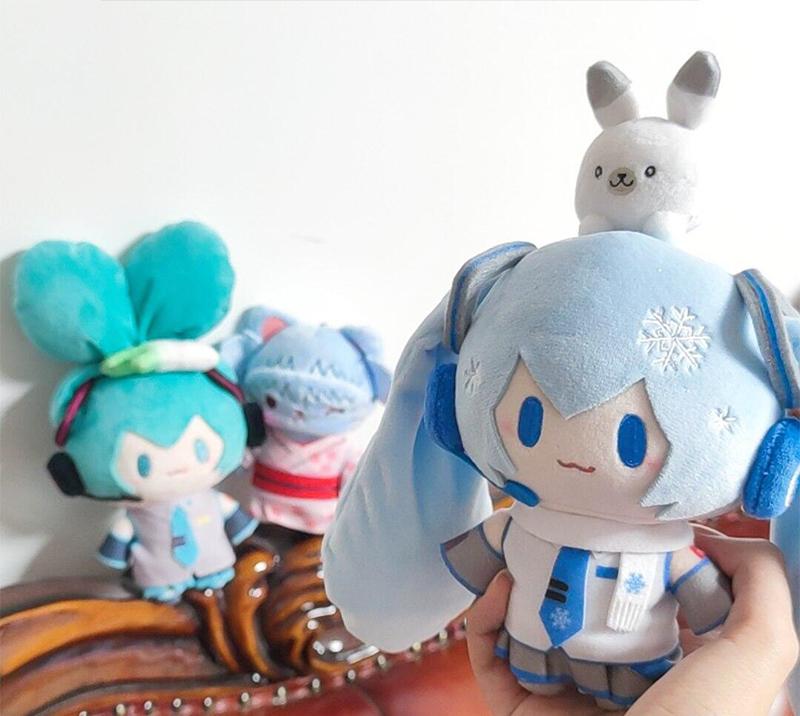 15cm Hatsune Miku Snow Series Plush Doll Kawaii Q Version Plushies Backpacks Toys Action Figures Keychain Bag Pendant Toy Gift