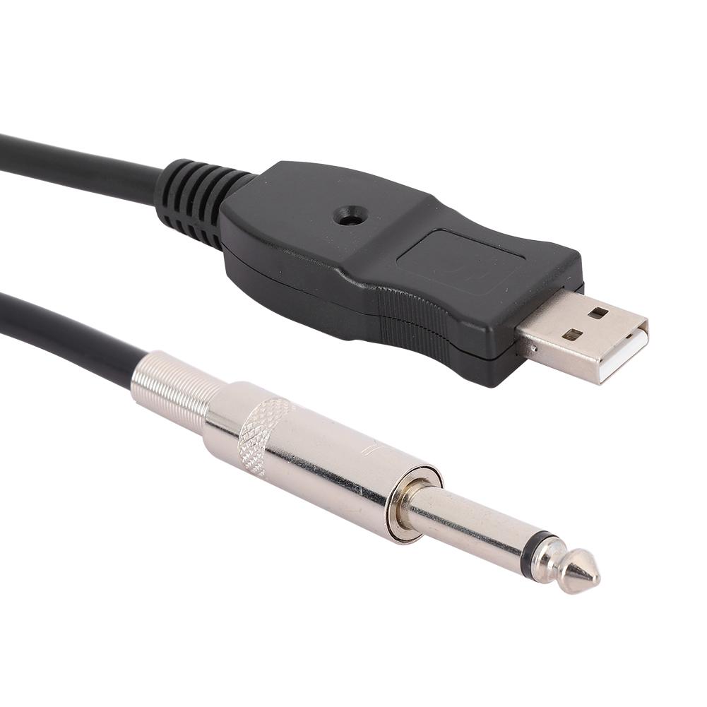 Portable Guitar USB O Cable Computer Wire Link Connection Instrument Adapterblack 300cm