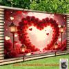 2D Romantic Celebration Backdrop, Red Rose Heart Arch for Valentine's Day & Wedding