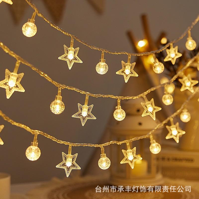 Solar Powered LED String Lights Outdoor Camping Garden Decor Christmas Party Warm White Star Shape Fairy