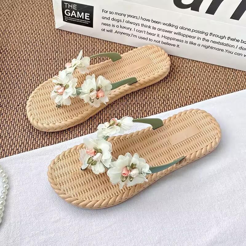 Women Lady Home Flower Slippers Autumn and Summer Classic Shoes