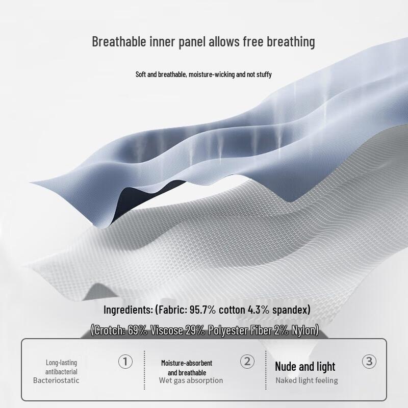 Langsha Men's 7A Antibacterial Cotton Boxer Briefs 4-Pack