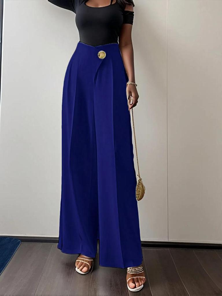 Neue einfarbige High-Waist-Freizeithosen mit geradem Bein für Damen Formelle Hosen Lange Hosen Anzüge für Damen