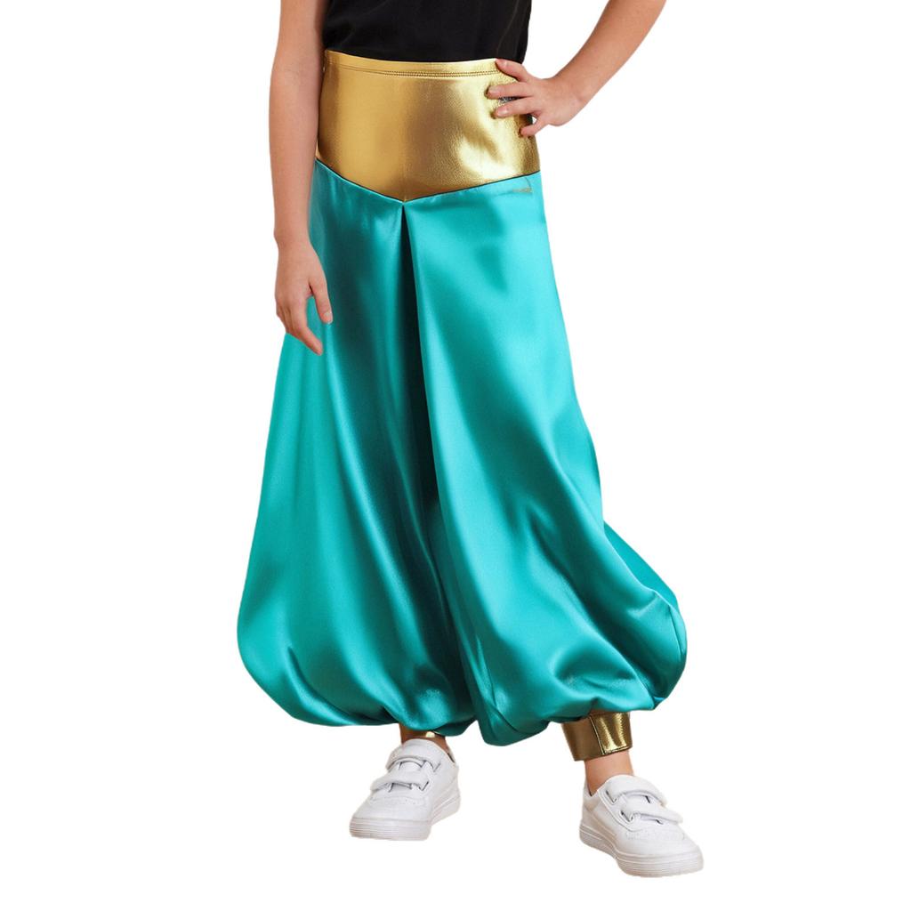 Boys Arabian Prince Costume High Waist Loose Harem Pants Casual Baggy Dance Pants Halloween Outfit