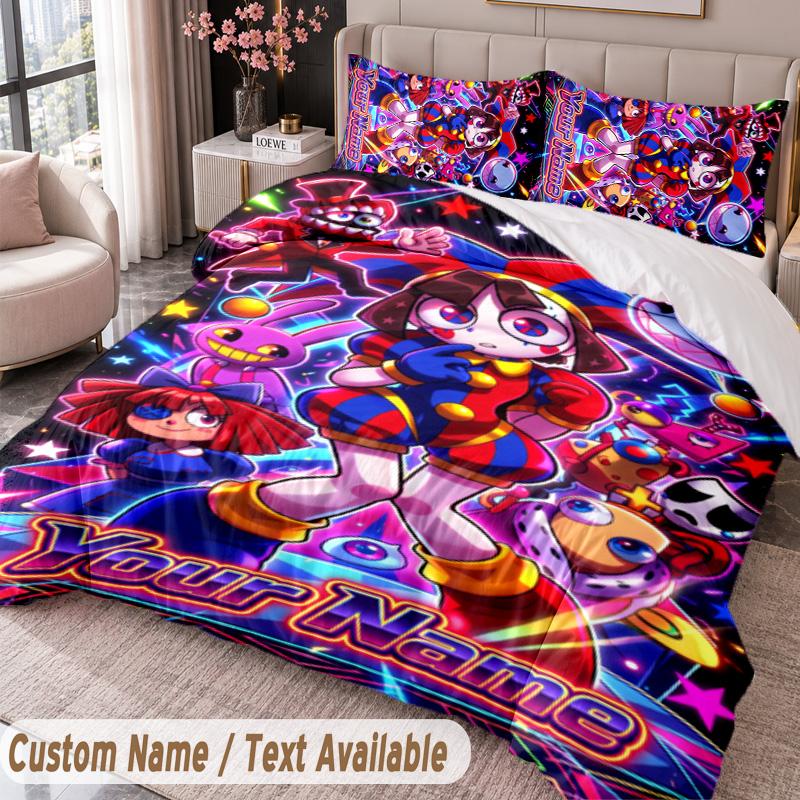 Custom Name Text 3Pcs Bedding Set The Amazing Digital Circus Duvet Cover And Two Pillowcases
