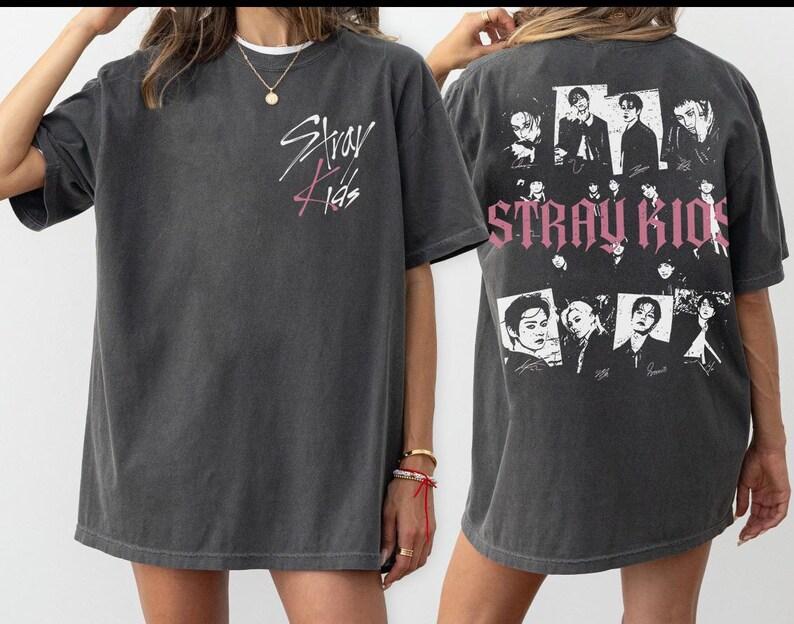Maglietta a 2 lati Stray Kids, Maglietta Kpop Stray Kids, Maglietta Straykids, Regali per Fan di Musica Kpop, Maglietta di Compleanno Straykids, Maglietta Kpop Bambini Ragazzi