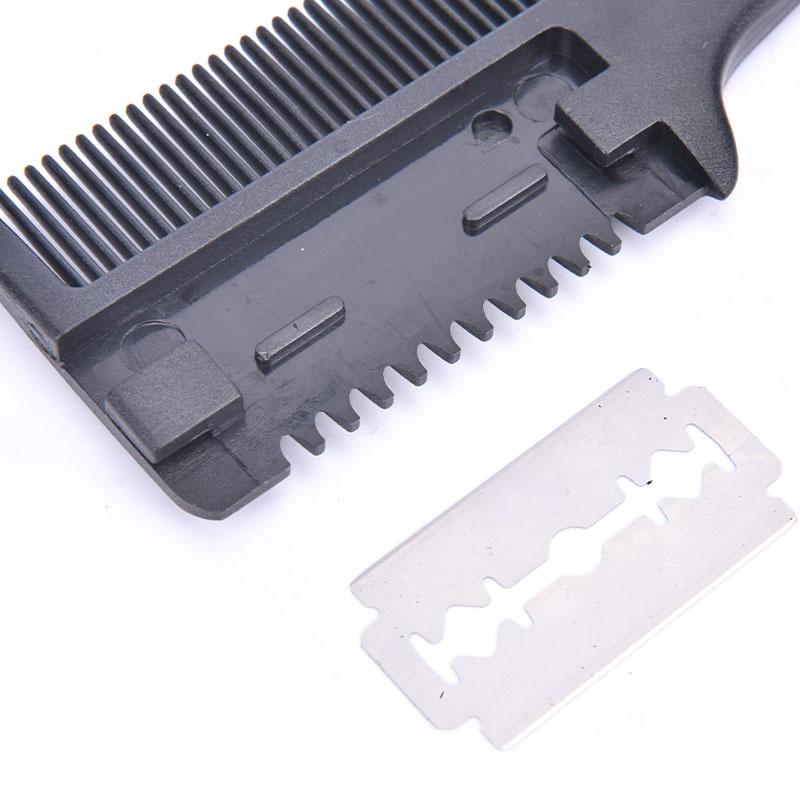 Pente Navalha de Cabelo de Lado Duplo Modelador de Camadas Pente para Corte Desbaste com Lâmina