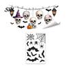 Spooky Party Glass Decor Halloween Window Clings, Pumpkins Skeletons Ghosts And Bats Print Decorative Creative Gift for Decals, Electrostatic