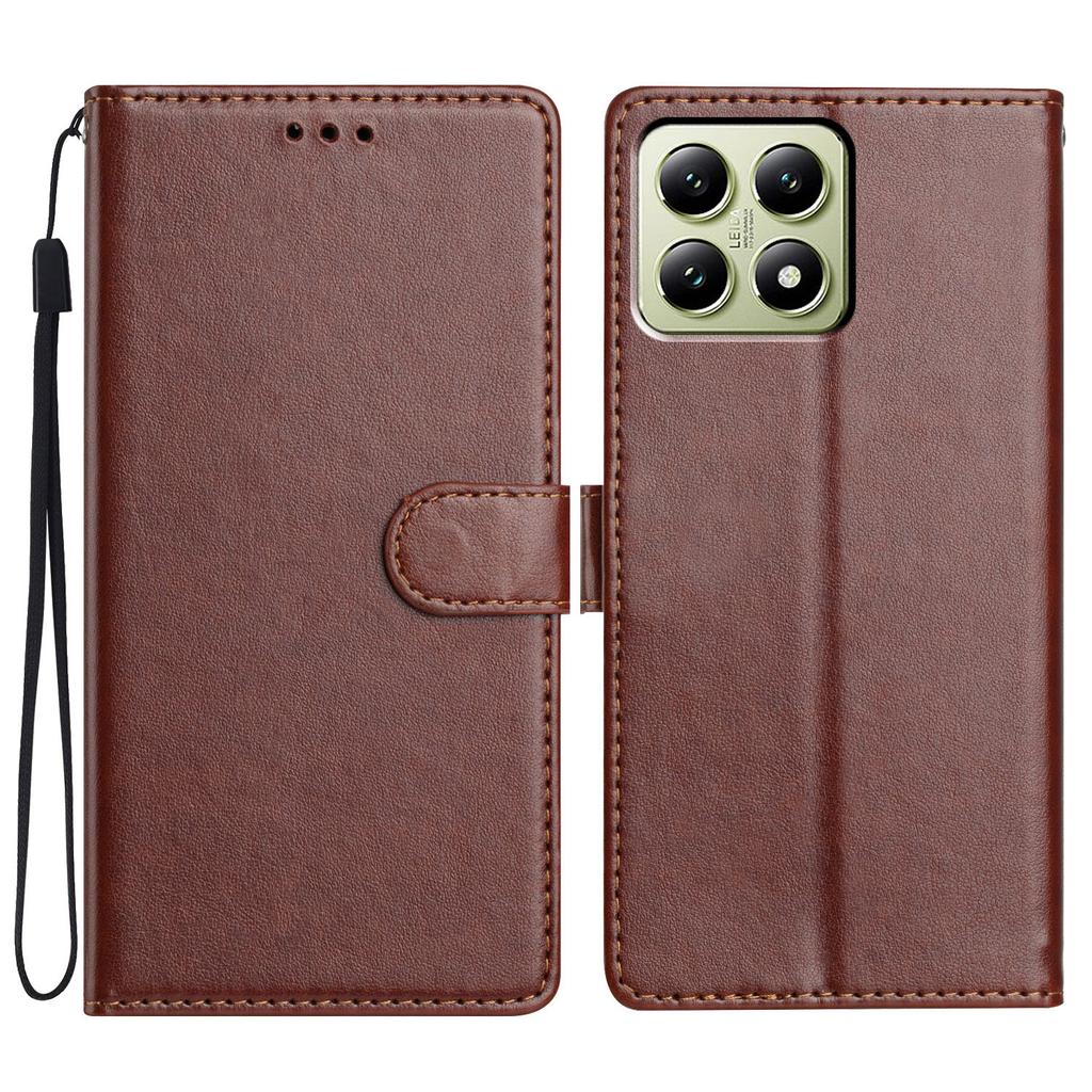 For Xiaomi 14T Leather Case Wallet Stand Phone Cover with Handy Strap