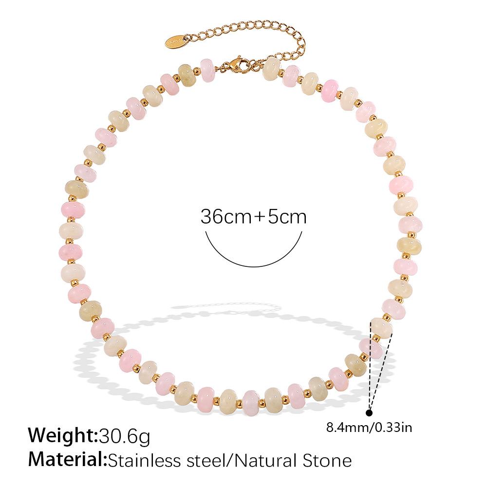 Fashion Color Natural Stone Abacus Bead Bracelet Light Luxury Versatile Personality Bracelet Earrings Jewelry Women