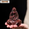 Creative Purple Clay Tea Pet Boutique Bodhidharma Statue Ornaments Handmade Buddha Sculpture Crafts Home Teaware Decoration Art