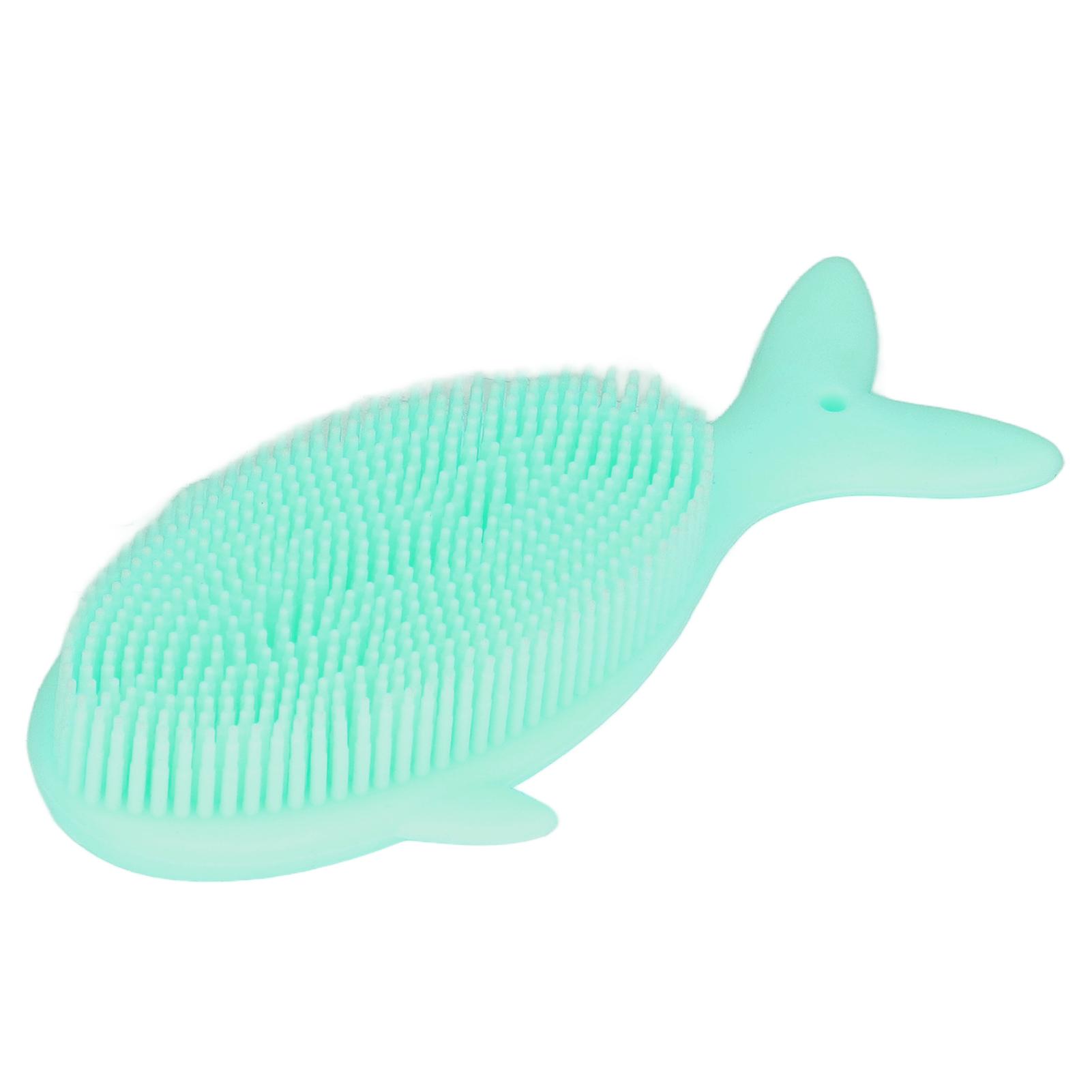 Baby Bath Brush Cartoon Whale Shape Silicone Soft Hair Baby Bath Shampoo Massage Cleaning Shower Brush Kids Bath Toys зелёный