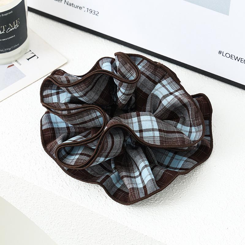 Ретро Классическая Корейская Клетчатая Тканевая Резинка для Волос - Девичья Многослойная Веревка-Аксессуар для Волос