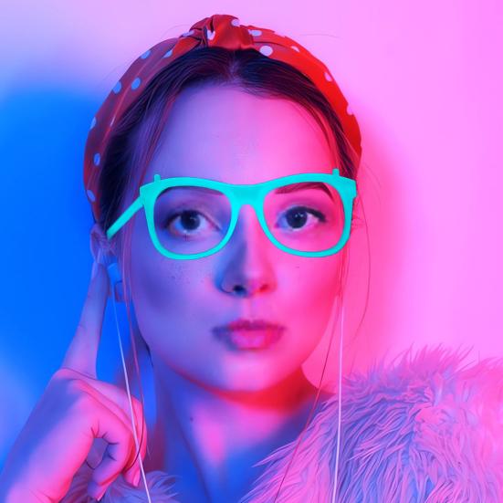 

Neon Glow Glasses UV Black Light Absorption Luminous Party Glasses 5 Colors Glow in The Dark Birthday Wedding Decorations Party Supplies B фіолетовий