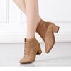 Ladies' Dance Shoes, Skin Tone, Full Mesh High Top Boots, Modern Dance, Ballroom Dance, Soft Sole, Mid Heel Dance Shoes