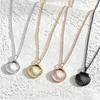 Shell Style Photo Box Pendant Necklace with Cross Mirror Stainless Steel Polished Surface on Flat Chain