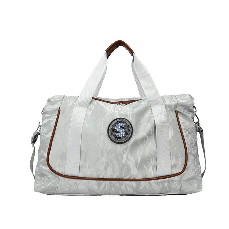 

Personalized Design Large Capacity Hand Luggage Bag Dry Wet Separation Trendy and Cool Gym Bag серебряный