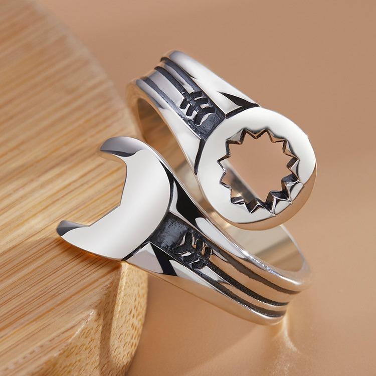 

925 Sterling Silver Wrench Adjustable Rings For Women Men Luxury Jewelry Accessories Wholesale Items Everything