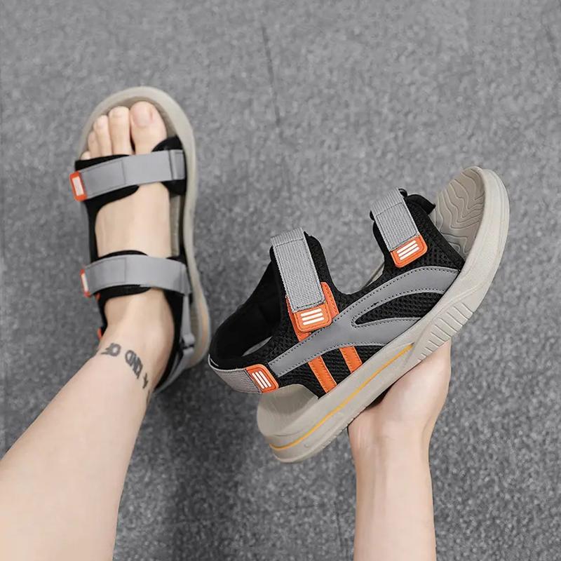 Summer Trendy Men's Sandals Open-toe Breathable Casual Sports Beach Shoes Fashion Soft Elastic Comfortable Non-slip Male Sandals
