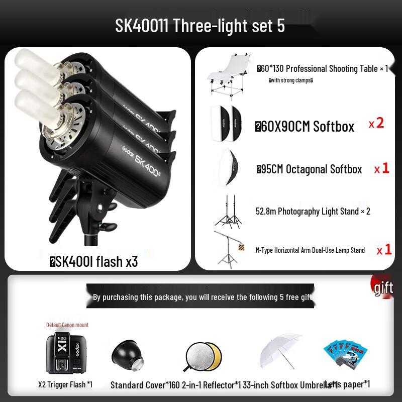Godox SK400II 400W Studio Flash Light Kit with Softboxes